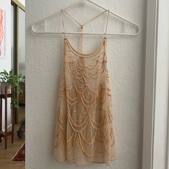 Urban Outfitters Tops - Urban Outfitters Kimchi Blue sheer beaded tank